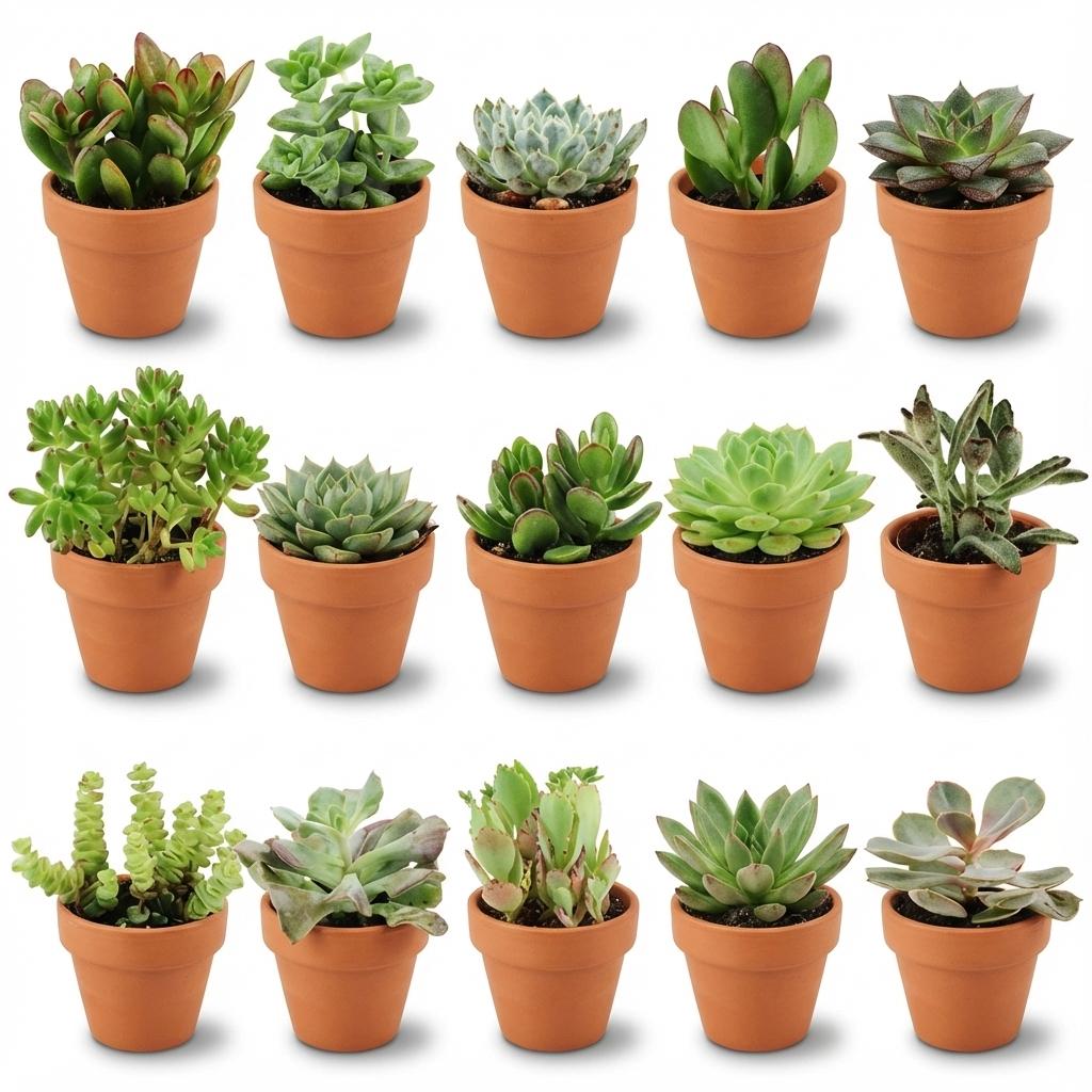 Mini Cactus & Succulente x15 - Kruka terracota inkluderad