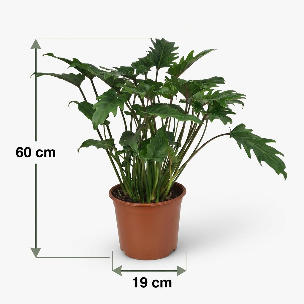Green boutiQ - Kamerplant - Philodendron - Philodendron Xanadu - Groen - Weinig onderhoud - 1 Plant - Kruka 19cm - Hoogte 60cm