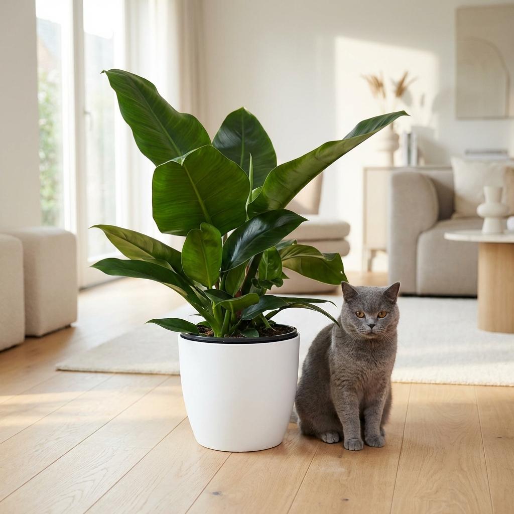 Green boutiQ - Kamerplant - Philodendron - Philodendron Imperial Green - Groen - Weinig onderhoud - 1 Plant - met Mand - Kruka 19cm - Hoogte 65cm