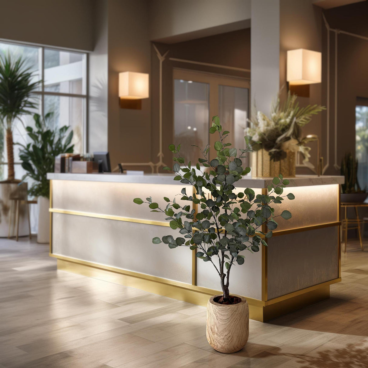 Konstplanta - Eucalyptus - Blå Gomboom - 140cm - 140