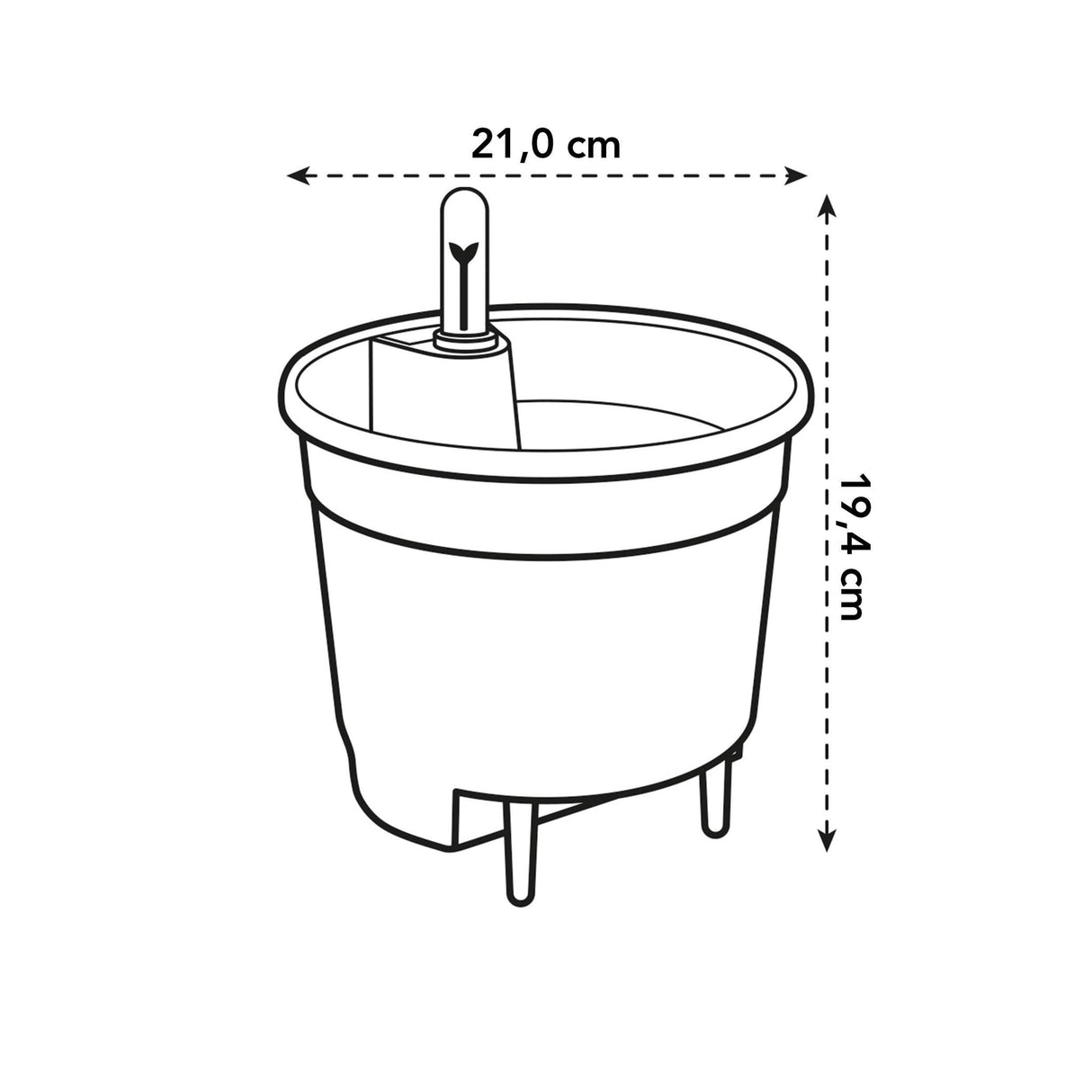 Livraison plante Pot auto - arrosant noir 21 cm