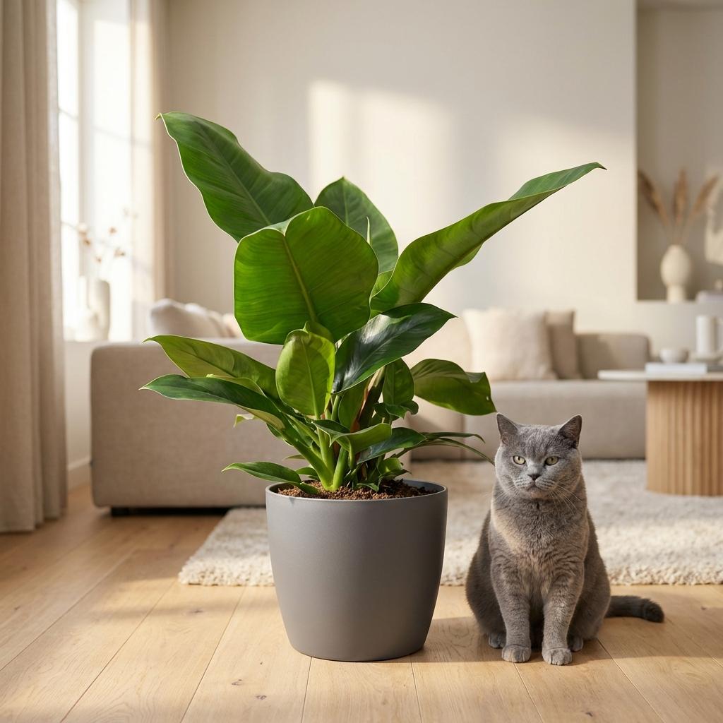 Green boutiQ - Kamerplant - Philodendron - Philodendron Imperial Green - Groen - Weinig onderhoud - 1 Plant - met Mand - Kruka 19cm - Hoogte 65cm