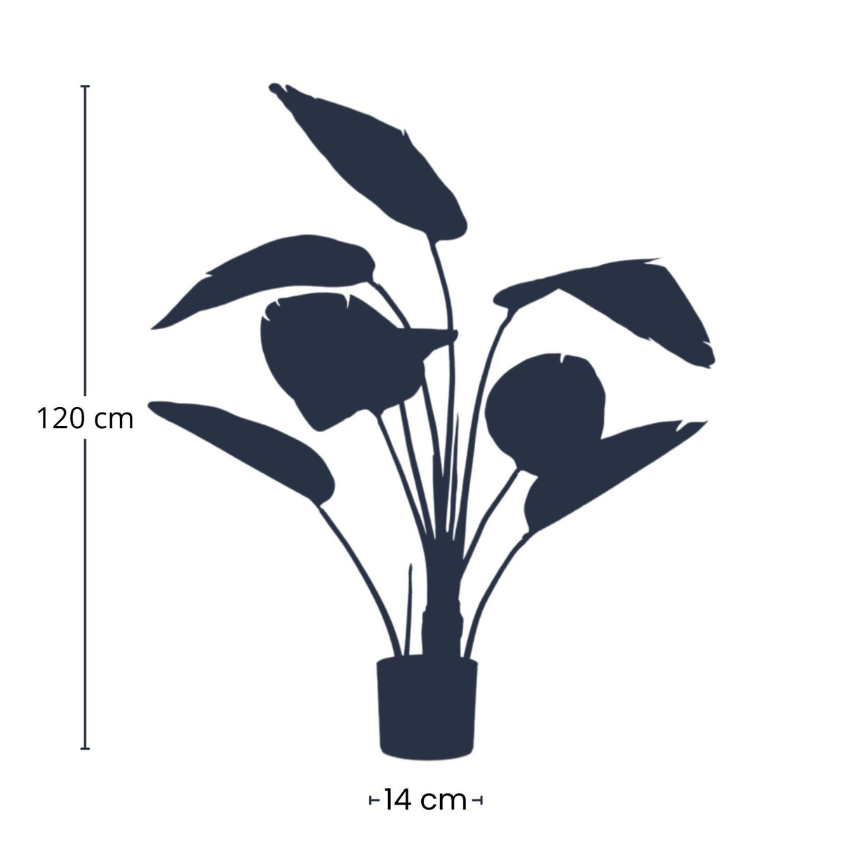 Strelitzia artificiel i kruka h120cm