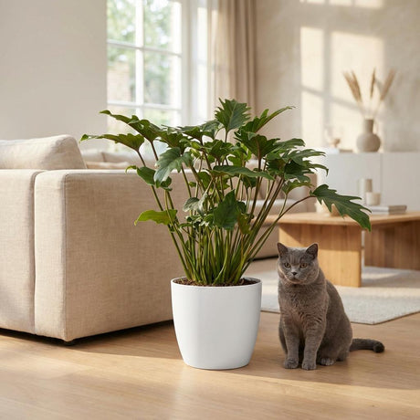 Green boutiQ - Kamerplant - Philodendron - Philodendron Xanadu - Groen - Weinig onderhoud - 1 Plant - Kruka 19cm - Hoogte 60cm