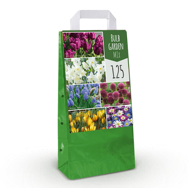 Green boutiQ - Bloembollen - Bulb Garden mix - Diversen soorten i kleuren - 125 stuks - Gift Verpakking