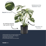 Monstera variegata artificiel h40cm kruka inkluderad
