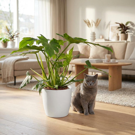 Green boutiQ - Kamerplant - Philodendron - Philodendron Lacerum - Groen - Weinig onderhoud - 1 Plant - met Mand - Kruka 19cm - Hoogte 65cm
