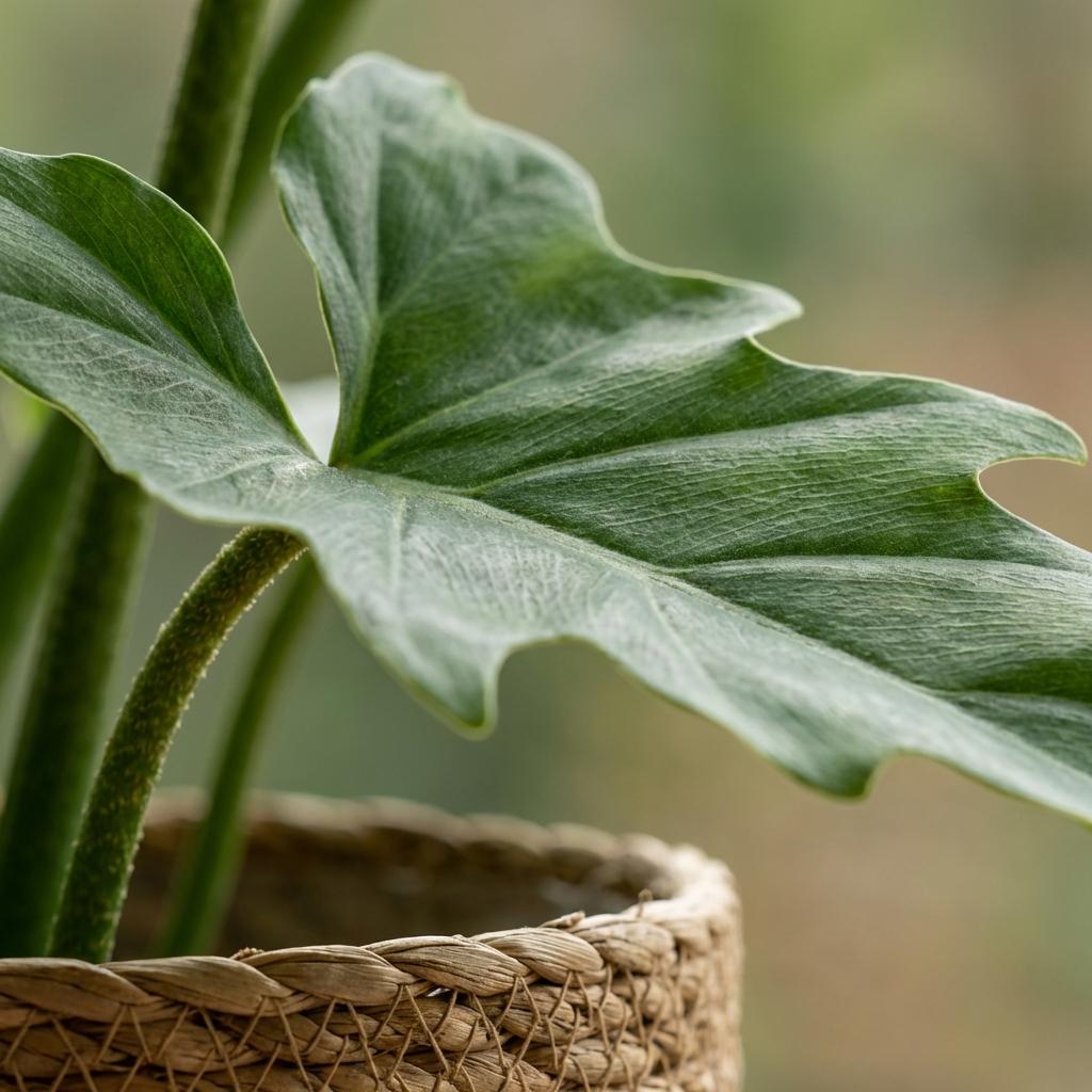 Green boutiQ - Kamerplant - Philodendron - Philodendron Lacerum - Groen - Weinig onderhoud - 1 Plant - met Mand - Kruka 19cm - Hoogte 65cm